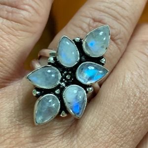 Moonstone Sterling Silver Energy Healing Ring  7